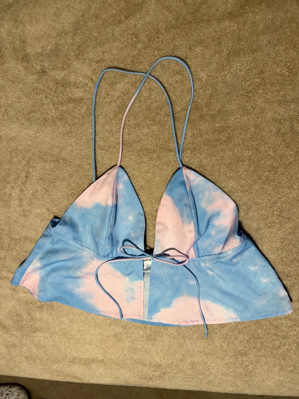 Superdown Tie-Dye Halter Crop Top – Size M